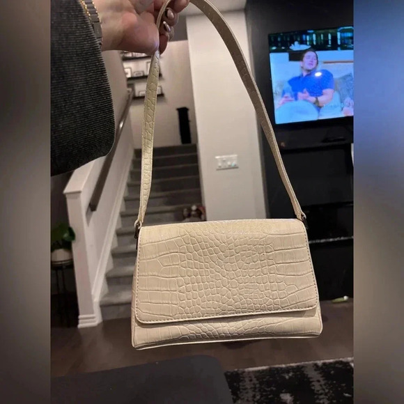 Vintage | Liz Claiborne | Croc Cream  Shoulder Bag - B - Picture 3 of 11